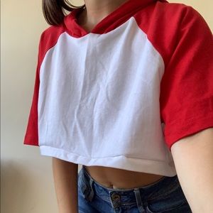 *SOLD* CROPPED TSHIRT WITH HOOD